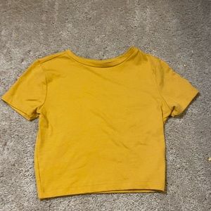 yellow crop tee